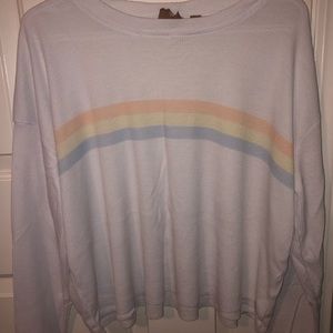Harlow oversized waffle print rainbow long sleeve